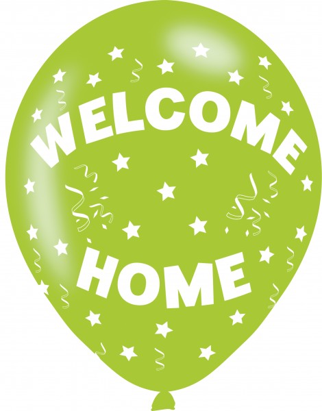 Set de 6 globos de colores Welcome Home 2