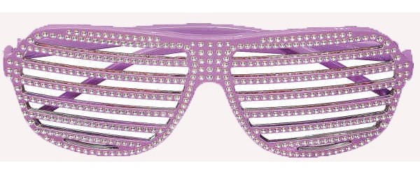 Fioletowe okulary imprezowe z kryształkami