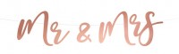 Förhandsgranskning: Mr & Mrs girland roséguld 68 x 16,5cm