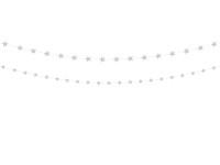 Anteprima: 2 ghirlande di stelle d'argento da 180 cm