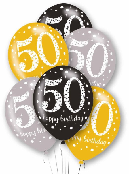 6 glamurosos globos de 50 cumpleaños