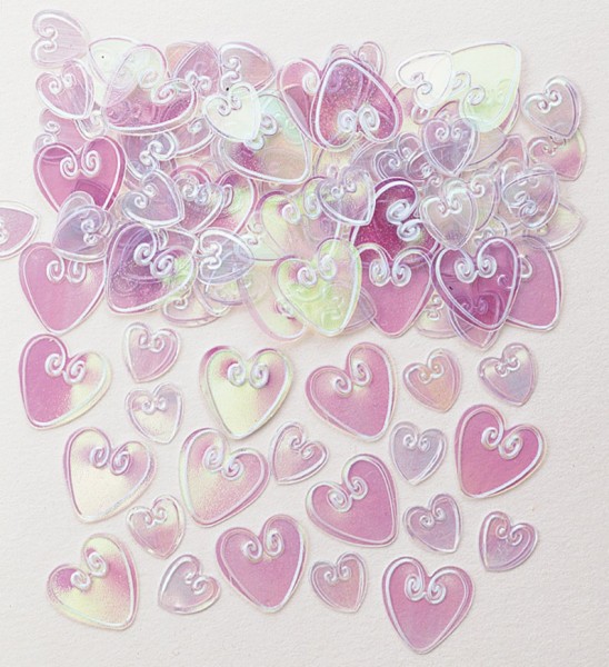 Heart sprinkle decoration Pure Romance pink 14g