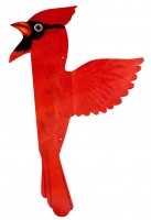 Vista previa: Pájaro exótico rojo 42cm
