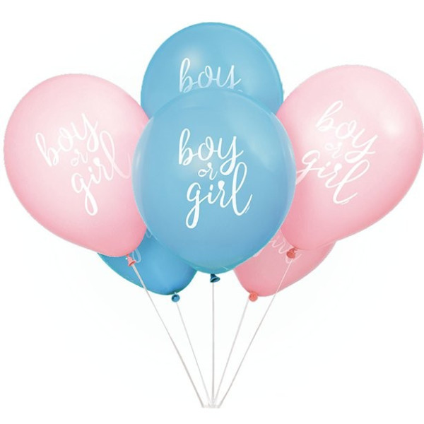 8 Boy or Girl latex balloons 30cm