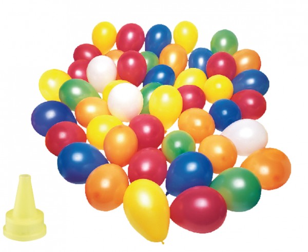 Set of 25 water bombs colored with filling aid