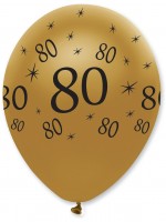 Preview: 6 Magical 80th Birthday balloons 30cm