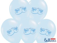Anteprima: 6 palloncini baby boot azzurro 30cm