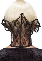 Preview: Black stand-up collar made of lace