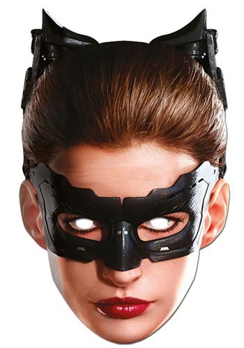 Kartonowa maska kobieta czarny kot