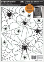 Niesamowita naklejka w pajęczyny do dekoracji okna na Halloween