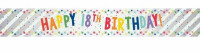 Joyeux 18e anniversaire Foil Banner 2.7m