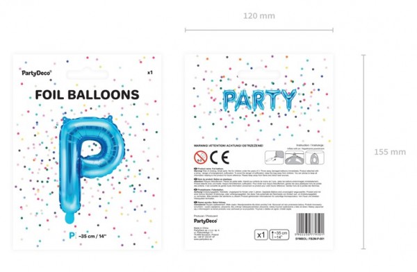 Folieballong p azurblå 35cm 3