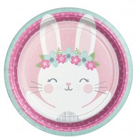 8 party bunnies paper plates 23cm