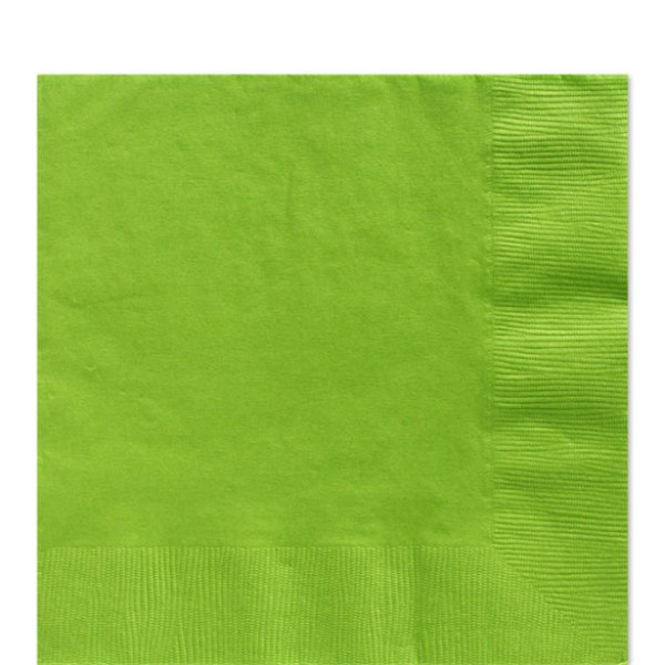 50 serviettes vert kiwi 33cm