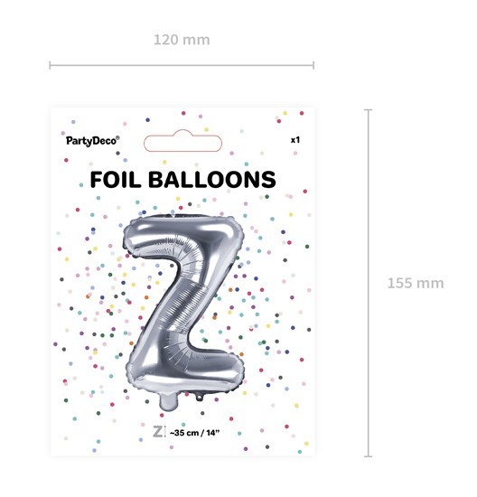 Foil balloon Z silver 35cm 3