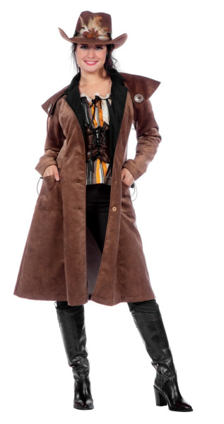 Manteau marron pour femme de style western