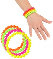 80s neon bead bracelet set