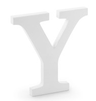 Lettera Y in legno bianca 19 cm x 20 cm