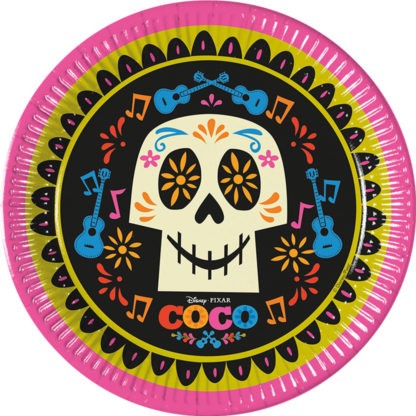 8 Dia de los Muertos papperstallrikar Coco