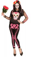 Voorvertoning: Skeleton been legging zwart roze 75DEN