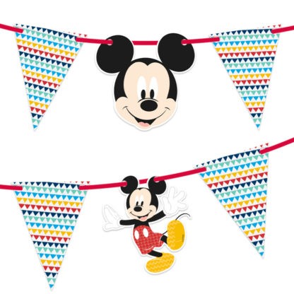 Impresionante cadena de banderines de Mickey Mouse 2m
