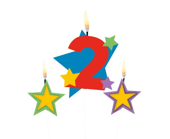 Stardust number candle 2 For cakes 3 pieces