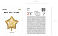 Förhandsgranskning: Golden Star Födelsedagsballong 40cm