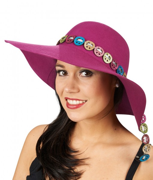 Love And Peace floppy hat purple