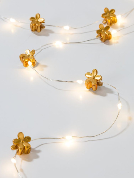 LED Haar-Lichterkette Gold 1m 3