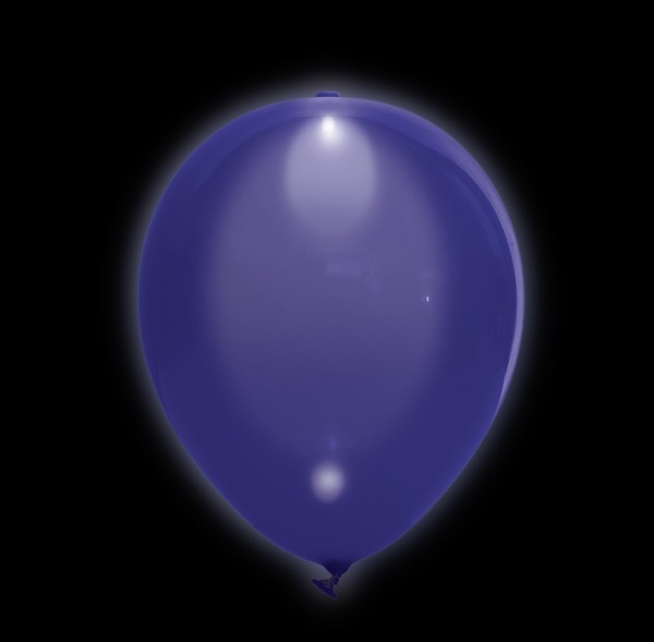 5 glødende partynight LED-balloner blå 23 cm