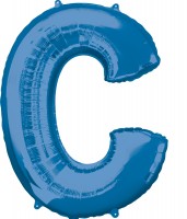 Folieballong bokstaven C blå XL 86cm