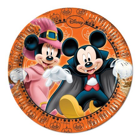 8 platos de papel Mickey Mouse Halloween 20cm