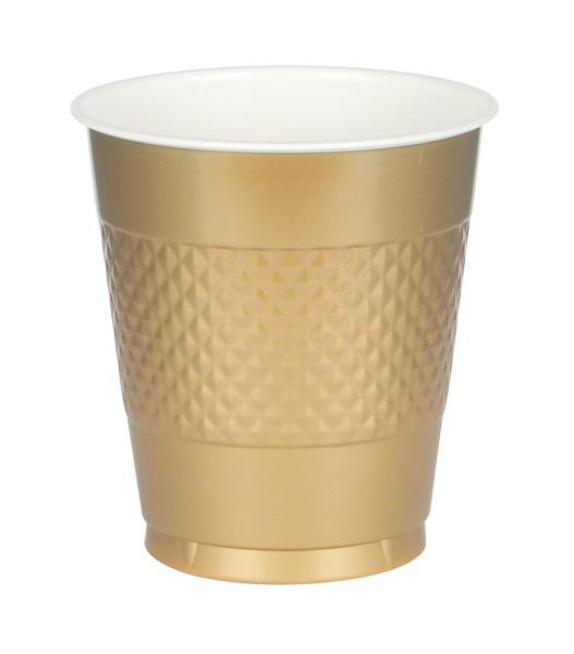 20 plastic cups June gold 355ml