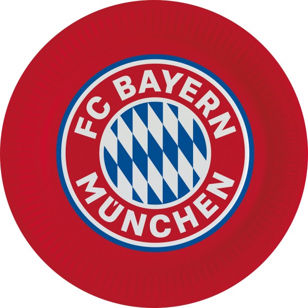 8 assiettes en carton FC Bayern Munich 23cm