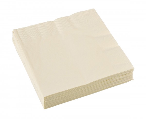 20 serviettes Mila vanille 33 x 33cm