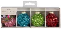 Preview: 4 tinsel bauble card holders