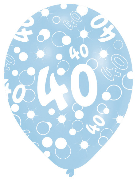 6 Luftballons Bubbles 40.Geburtstag Bunt 27,5cm 4