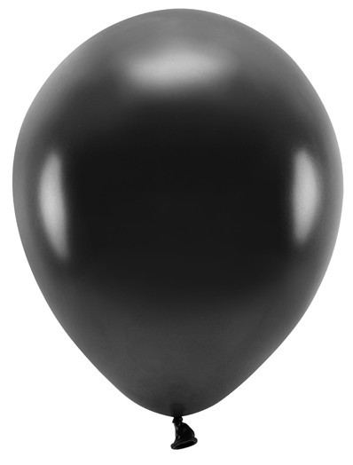 100 eco metalliske balloner sort 26cm