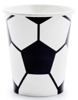 6 vasos de papel de patada de fútbol 260ml