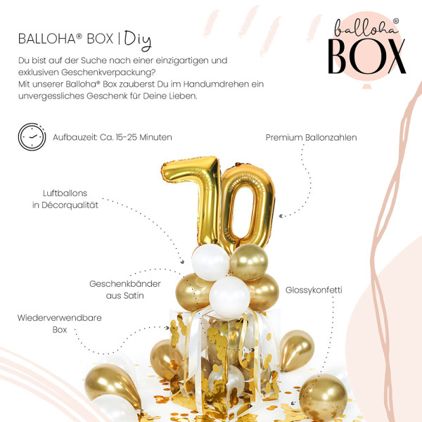 Balloha XL Geschenkbox DIY Gold Celebration 70