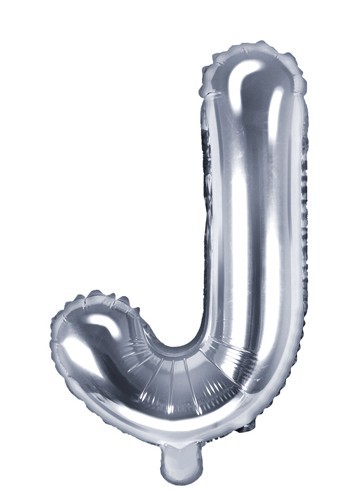 Ballon aluminium J argent 35 cm