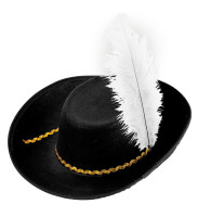Preview: Musketeer children's hat with black feather
