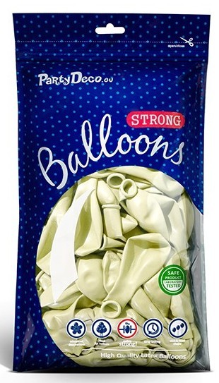 10 Partystar metallic Ballons creme 23cm 2