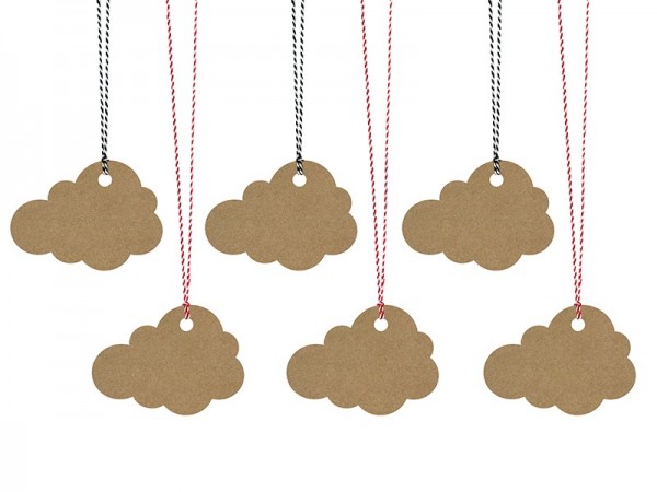 6 clouds gift tags nature