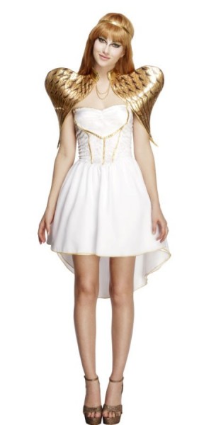 Glamurous Angel biało-złota sukienka damska