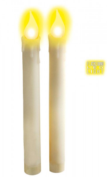 Elektryczne świece stołowe białe 2 sztuki 18,5 cm