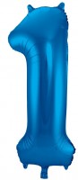 Folienballon große Zahl 1 Blau 86cm