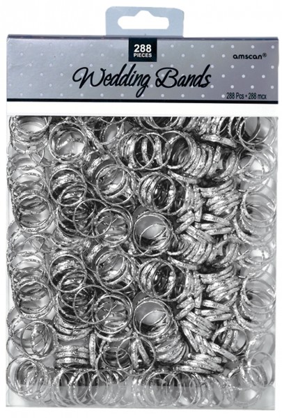 Tafeldecoratie trouwring zilver Just Married 288 stuks