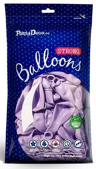 50 Partystar metallic Ballons lavendel 23cm 2