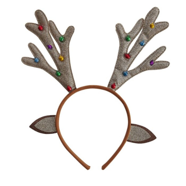 Home for Christmas Fascia per capelli con renne con campanelli